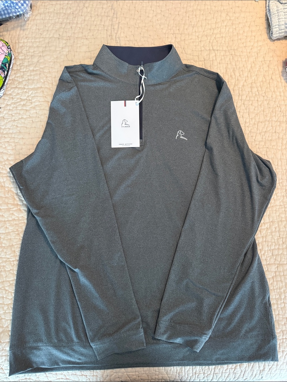 Rhoback Heather Charcoal Quarter-Zip Performance Pullover